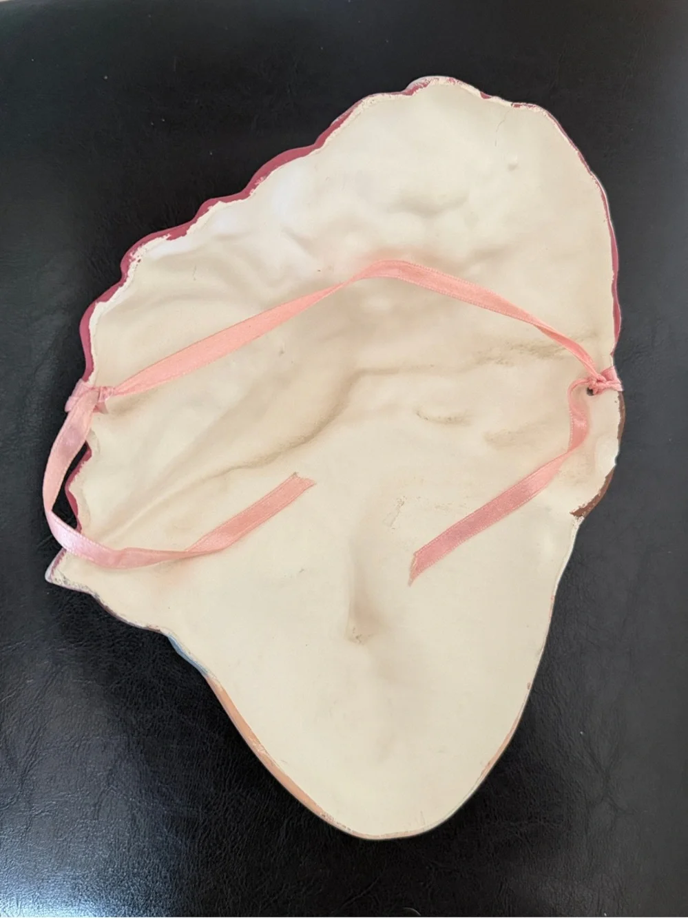 Vintage Ceramic Wall Mask Lady Face with Floral Hat